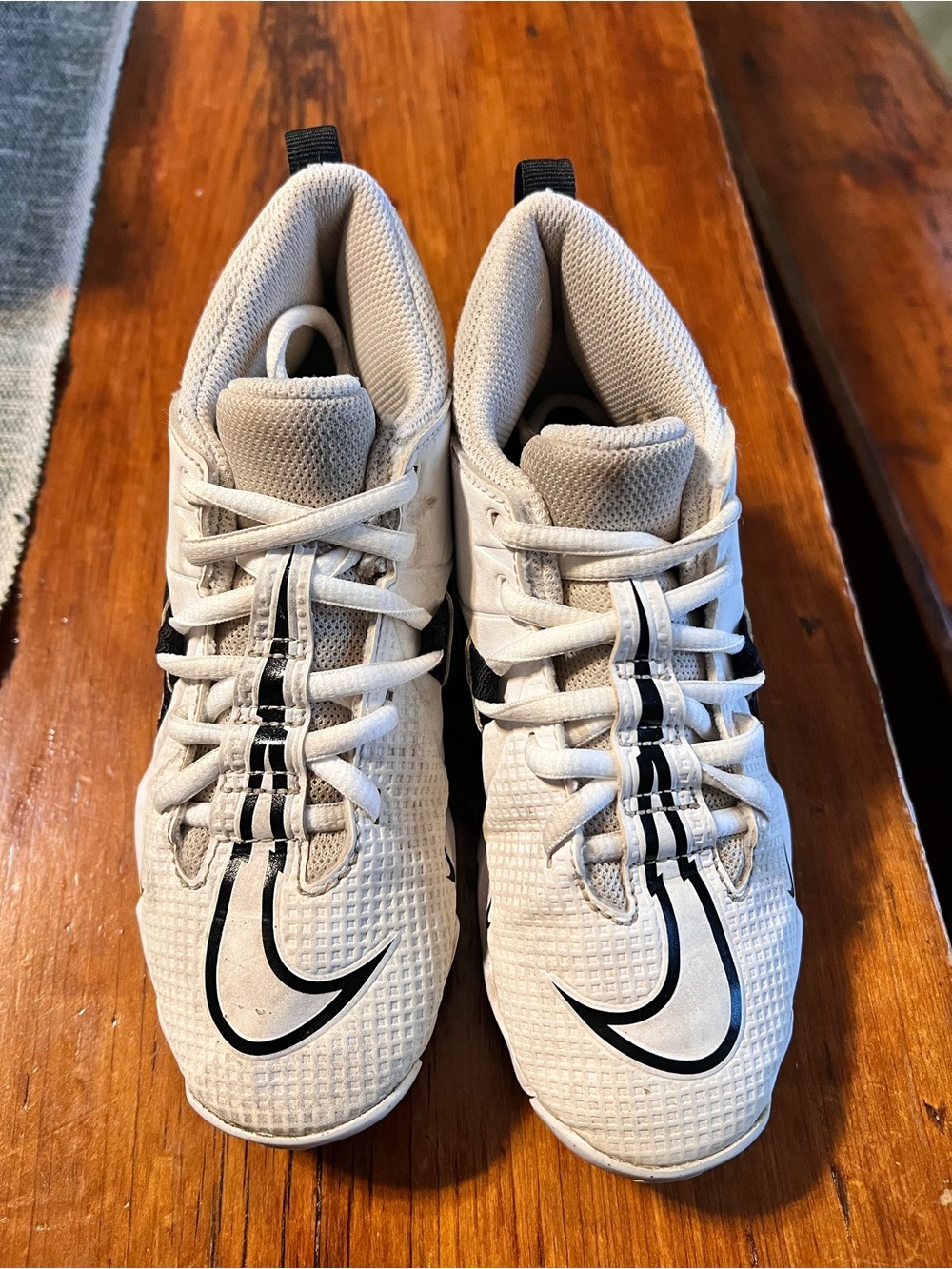 Nike White Football Cleats with Black Accents